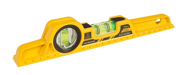 Уровень Hanskonner 250мм, 2 колбы, фрезеров., 2 магнита HK2015-04-0250