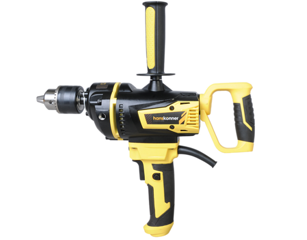 Дрель-миксер Hanskonner PLATINUM, 1400Вт, 0-1100об/мин, патрон 16мм, метал редуктор, 4м кабельHDM2014E