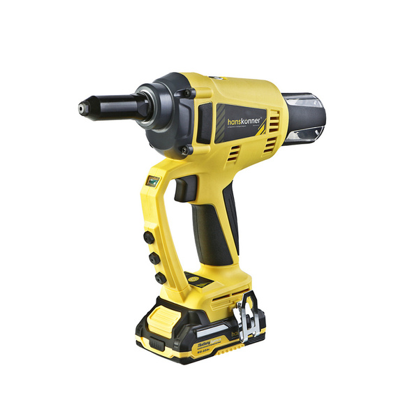 Аккумуляторный заклепочник Hanskonner 18ВS Hanskonner (2.4, 3.2, 4.0, 4.8 мм), 2х2Ач, ЗУ HRG18PRO