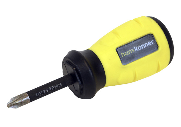 Отвёртка крестовая Hanskonner 2x38 АЛМАЗН. НАКОНЕЧ, твердость 59 HRC, S2, HK1040-16-PH2-38