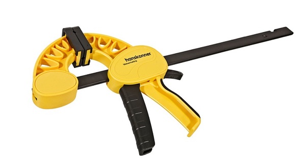 Струбцина  быстрозажимная Hanskonner 300мм, резиновые накладки, 180-200кгс,сжим-разжим, HK1078-08-30