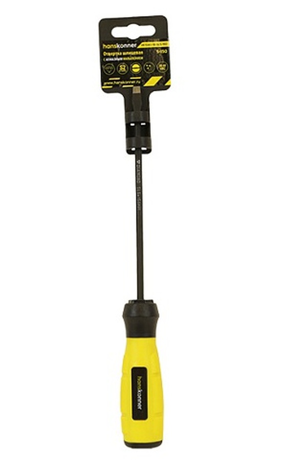 Отвёртка шлицевая Hanskonner 5x150 АЛМАЗН. НАКОНЕЧ, твердость 59 HRC, S2, HK1040-16-SL5-150