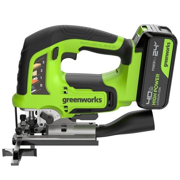 Аккумуляторный лобзик Greenworks 24V GD24JS120 1*4Ач, ЗУ 3601407CUB