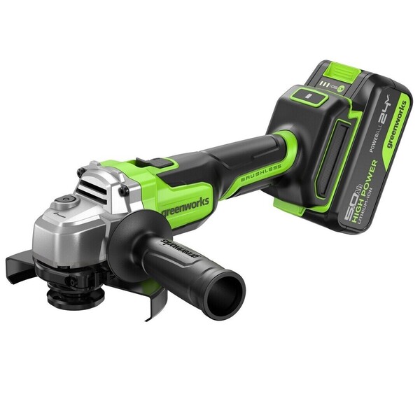 Аккумуляторная угловая шлифовальная машина Greenworks 24V AG590 1*5Ач, ЗУ 3201007CUG