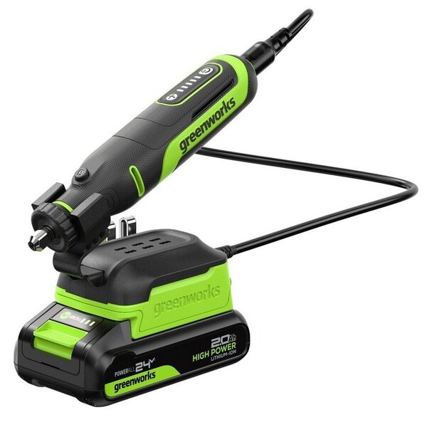 Аккумуляторный гравер Greenworks 24V G24RT 1*2Ач, ЗУ 3200807CUA