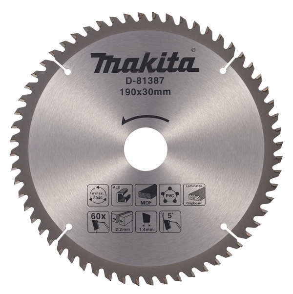 Диск пильный универсальный Makita 190*30*2.2/1.4*60T D-81387