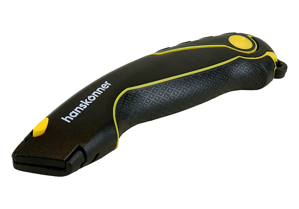 Нож Hanskonner трапециевидное лезвие, 4 доп. лезвия, SK2, TPR рукоятка, HK1076-01-P2