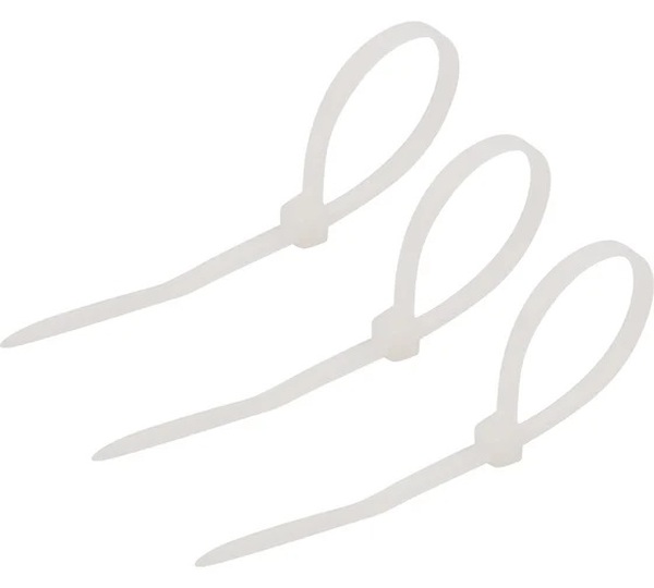 Стяжки нейлоновые REXANT 100x2,5мм, белая  25 шт/уп  07-0100-25