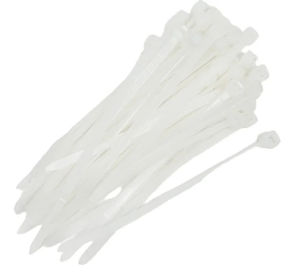 Стяжки нейлоновые REXANT 100x3,6мм, белая (100 шт/уп) 07-0100-4