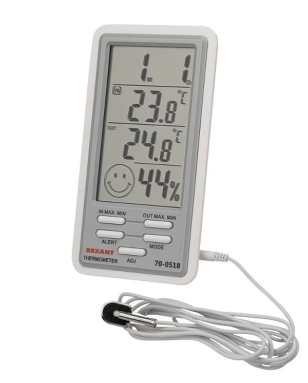 Метеостанция REXANT комнатно-уличная с проводным выносным датчиком 70-0518