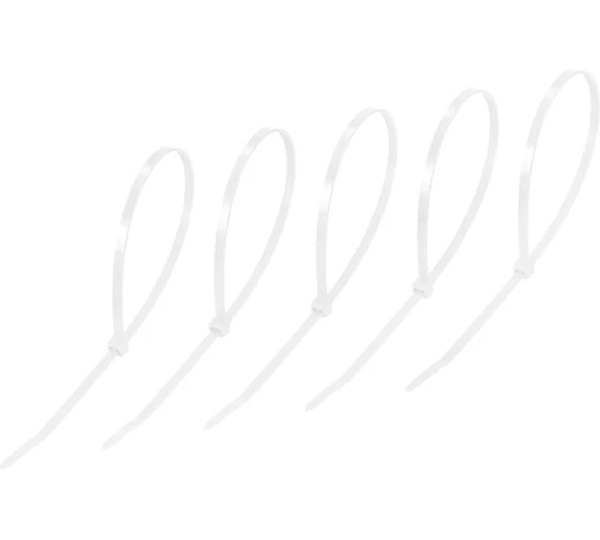 Стяжки нейлоновые REXANT 400x4,8мм, белая (25 шт/уп) 07-0400-25