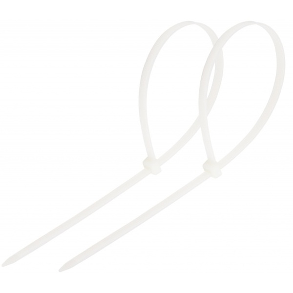 Стяжки нейлоновые REXANT 350x4,8мм, белая (100 шт/уп) 07-0350