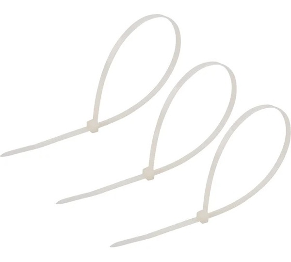 Стяжки нейлоновые REXANT 300x4,8мм, белая (25 шт/уп) 07-0300-25