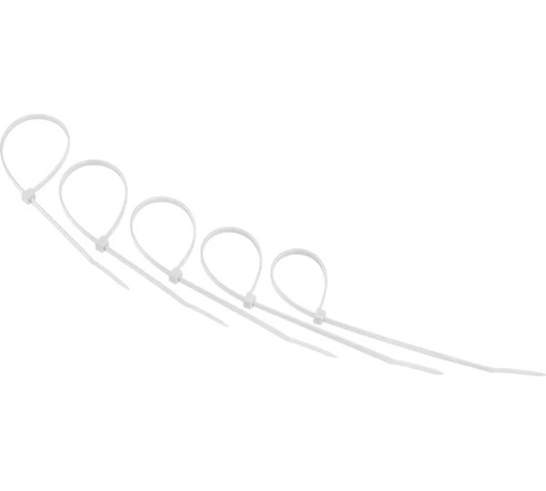 Стяжки нейлоновые REXANT 200x3,6мм, белая (25 шт/уп) 07-0200-25