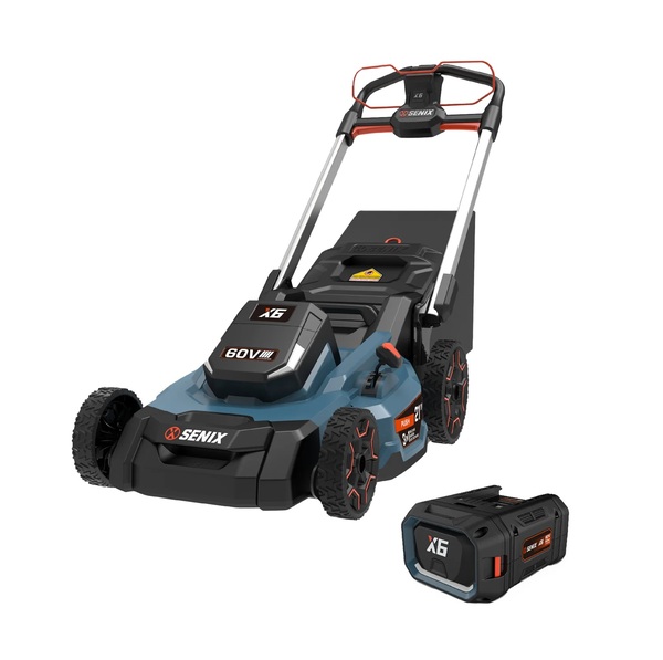 Аккумуляторная газонокосилка SENIX LPSX6-H-EU COMBO самоходная, X6 60V, 53см, 2акб,1зу