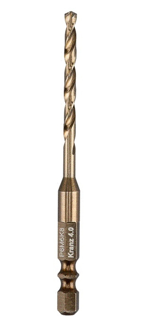 Сверло по металлу KRANZ 5мм «Кобальт IMPACT» P6M5K8 DIN 338, шестигранный хвостовик, KR-91-0545