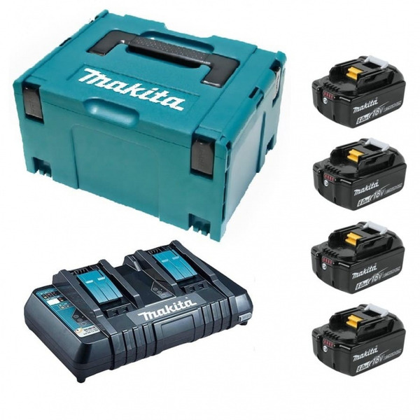 Аккумуляторный набор Makita  PSK MKP3PG184  BL1860B*4шт, DC18RD, кейс Makpac тип 3   198094-8