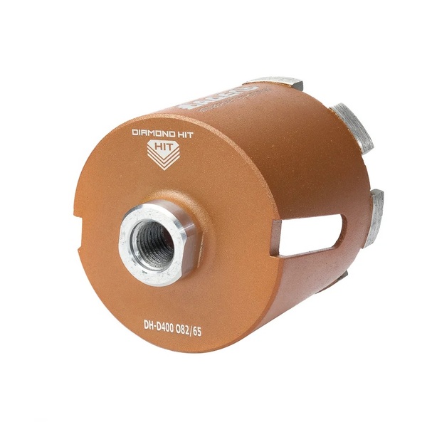 Коронка алмазная для подрозетников Адель Diamond Hit DH-DE400 82/65 M16 R 7LSP  с микроударом, верхнее пылеудаление, сухой сверление  ДУУ00005763