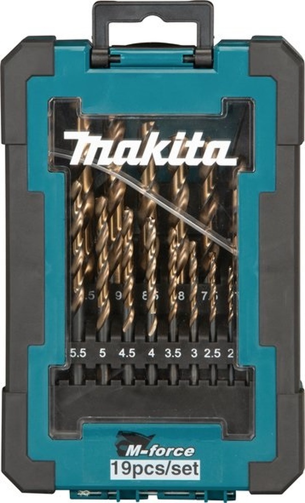 Набор сверл Makita M-force 19шт (1-10 мм, шаг 0.5 мм) D-67583