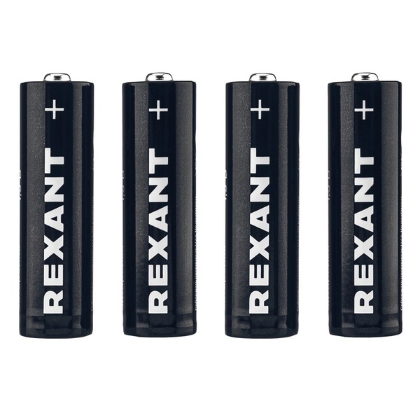 Батарейка алкалиновая REXANT AA/LR6 пальчиковая 1,5В  блистер 4шт  39-1027
