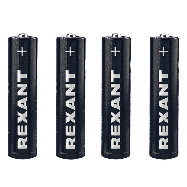 Батарейка алкалиновая REXANT AAA/LR03 мизинчиковая 1,5В  блистер 4шт  39-1012