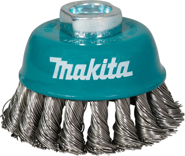 Щетка проволочная чашечная Makita  d75 мм, толщ. проволоки 0.5 мм, пучки, нержавейка, M14х2  D-77497