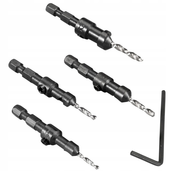 Набор сверл по дереву с зенкерами Makita 1/4", 4 шт. D-73455