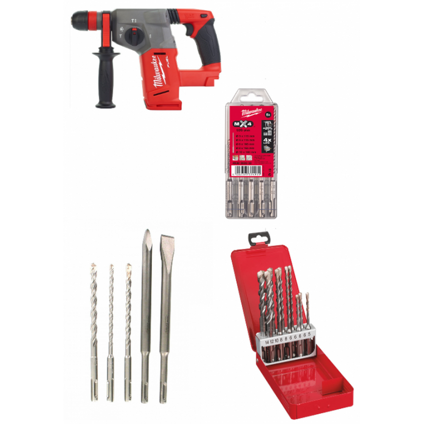 Аккумуляторный перфоратор Milwaukee M18 CHX-Promo + буры