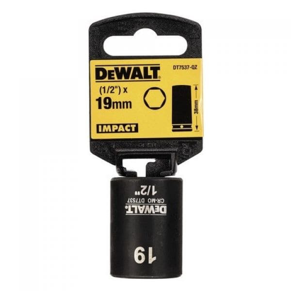 Головка торцевая ударная DeWalt 19мм,1/2' DT7537-QZ