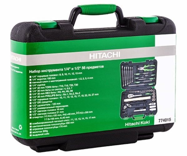 Набор инструмента Hitachi 1/4" и 1/2" 56 пр. 774015