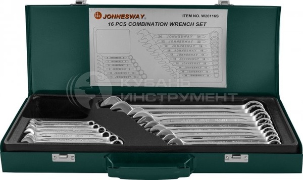 Набор ключей комбинированных Jonnesway 6-24мм 16 предметов W26116ST 048158