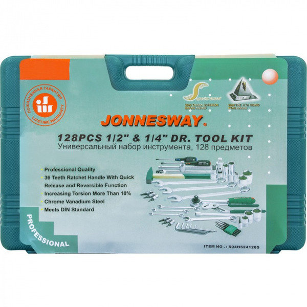 Набор инструмента Jonnesway 128 пр. 1/4 1/2 DR S04H524128S S04H524128S18 48372