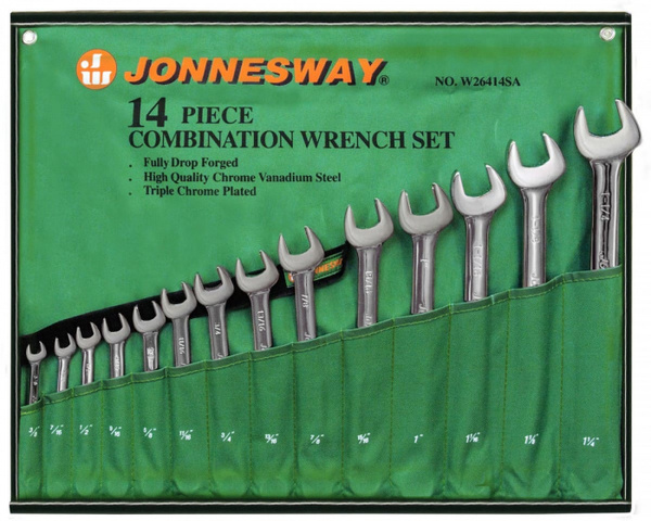 Набор ключей комбинированных Jonnesway дюймовых 3/8"-1-1/4" 14 предметов W26414S 49030