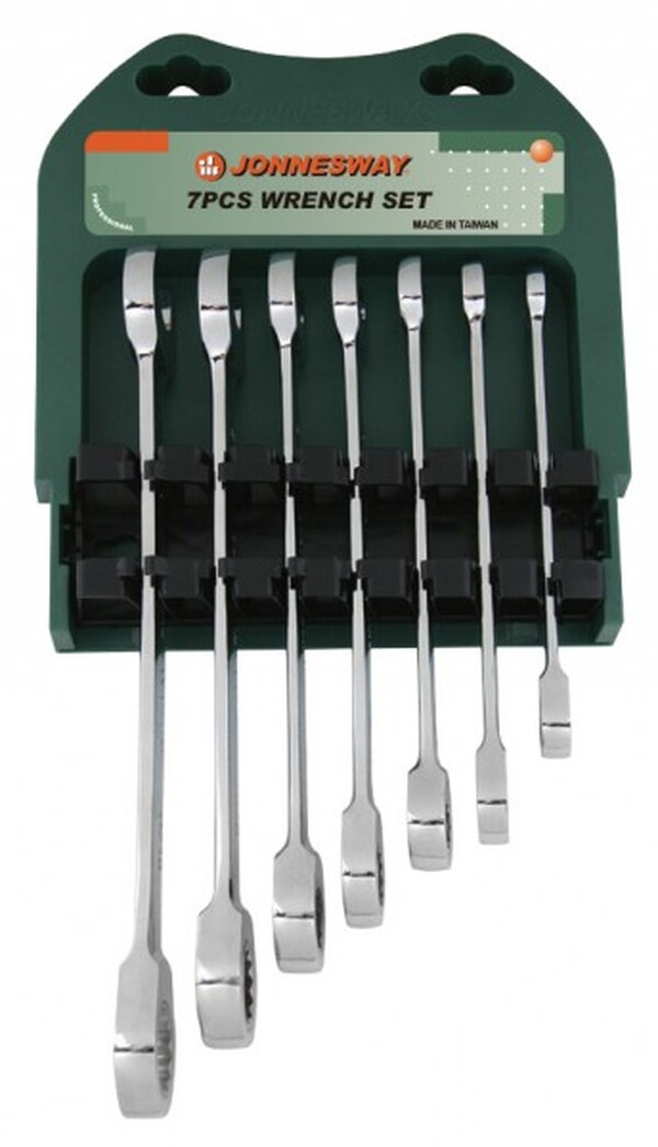 Набор ключей комбинированных с трещоткой Jonnesway 10-19 мм, 7 предметов W45107S