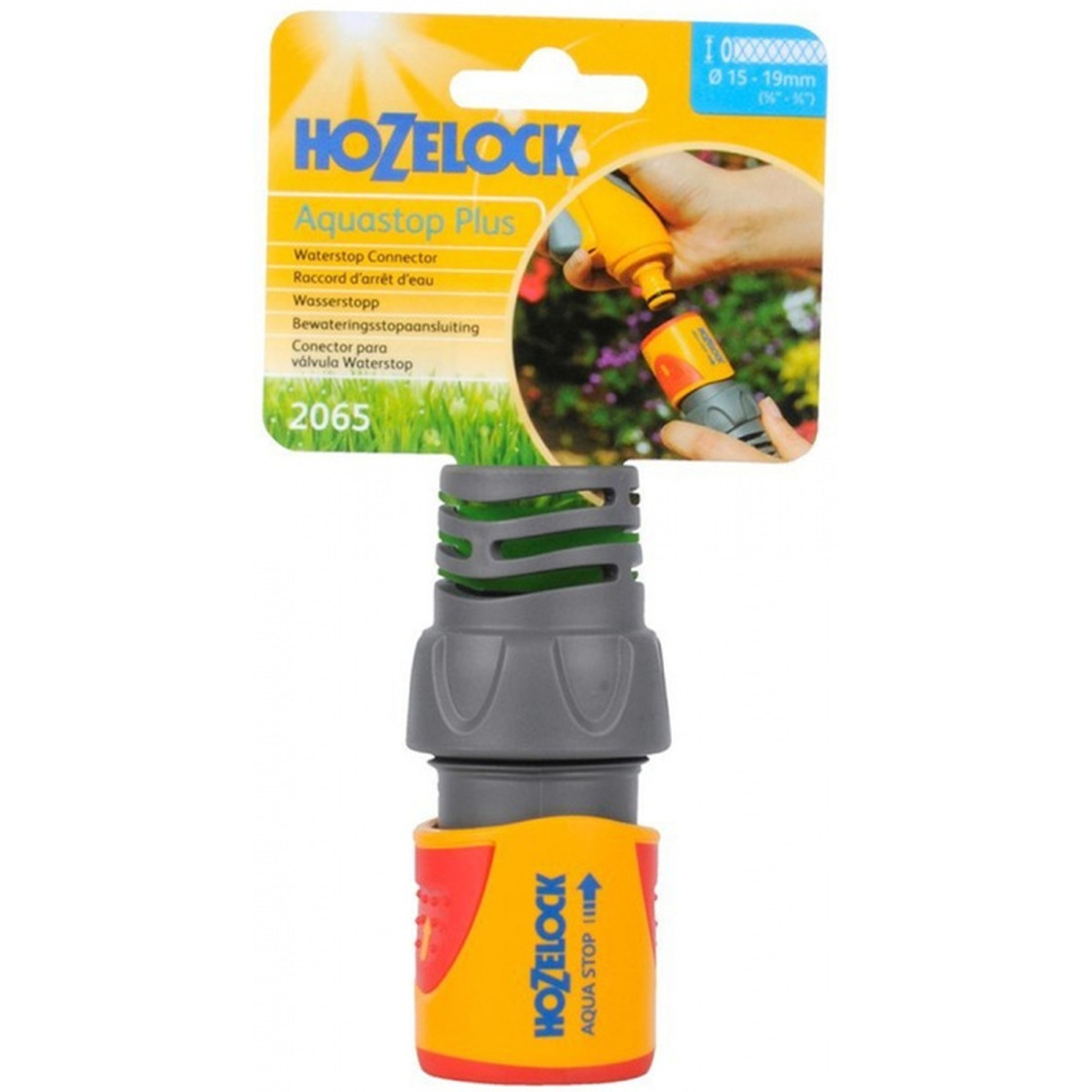 Коннектор Hozelock Aquastop Plus  15мм и 19мм  2065