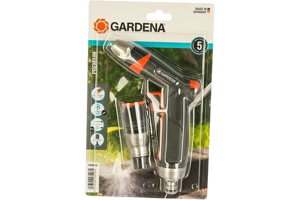 Комплект Gardena Premium: пистолет-наконечник+коннектор с автостопом 18306-20.000.00