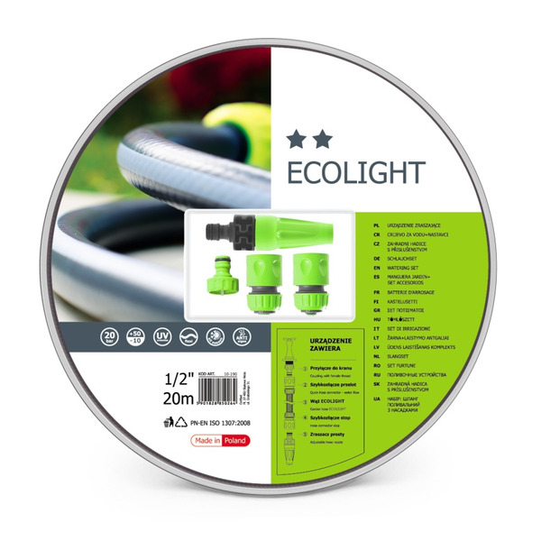 Набор для полива Cellfast Ecolight шланг 1/2 20м+комплект соединителей 10-190