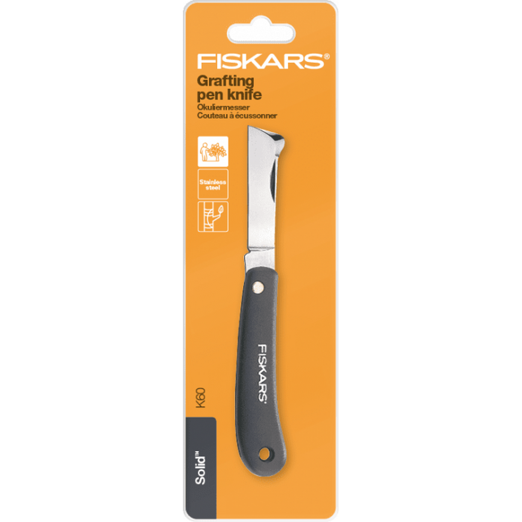 Нож садовый Fiskars для прививок K60 1001625 нож для прививок деревянная рукоятка