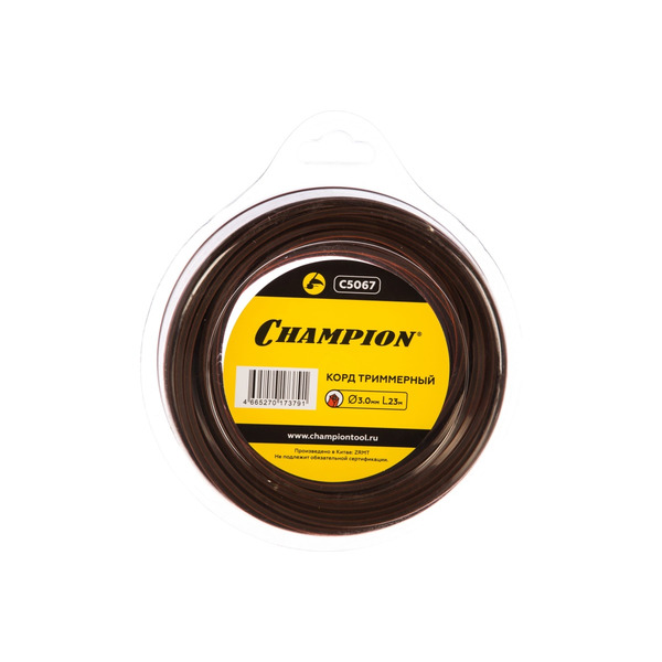 Леска Champion Nylplus Square 3,0мм*23м квадрат C5067 леска для триммера champion c5067 nylplus square 3mm x 23m