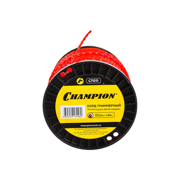 цена Леска Champion Twisted Square 3,0мм*60м витой квадрат C7011