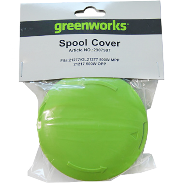 Крышка шпули пластиковая зеленая для триммера GreenWorks для 500W 2907907