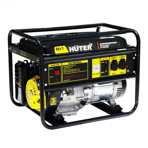 генератор huter dy6 5lx 64 1 75 Генератор бензиновый Huter DY8000L 64/1/33