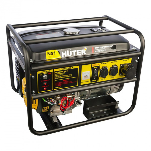 Генератор бензиновый Huter DY8000LX 64/1/19 бензиновый генератор huter dy8000lx 7000 вт