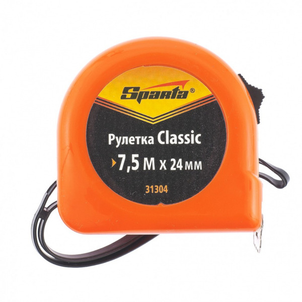 Рулетка Sparta Classic 7,5м*24мм 31304 рулетка sparta classic 7 5м 24мм 31304