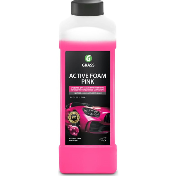 Средство для бесконтактной мойки Grass Розовая суперпена Active Foam Pink концентрат 1кг 113120