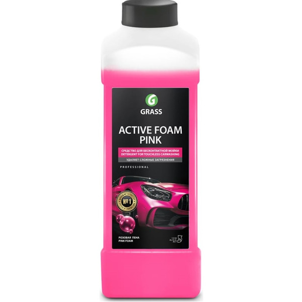 Средство для бесконтактной мойки Grass Розовая суперпена Active Foam Pink концентрат 1кг 113120 средство для бесконтактной мойки grass суперпена active foam effect концентрат 6кг 113111