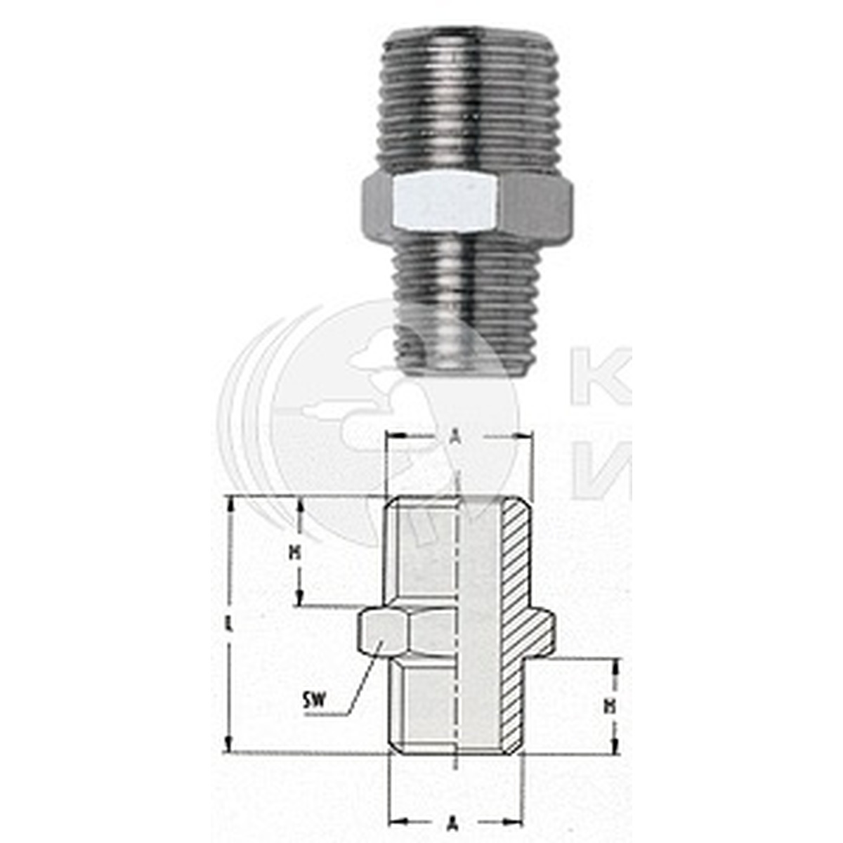 Переходник GAV 1222/2 290/2 М1/8*М1/4" 12017