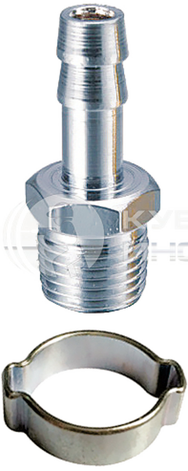 Переходник Fubag 1/4"M на елочку 6мм с обжимным кольцом 6x11мм 180260