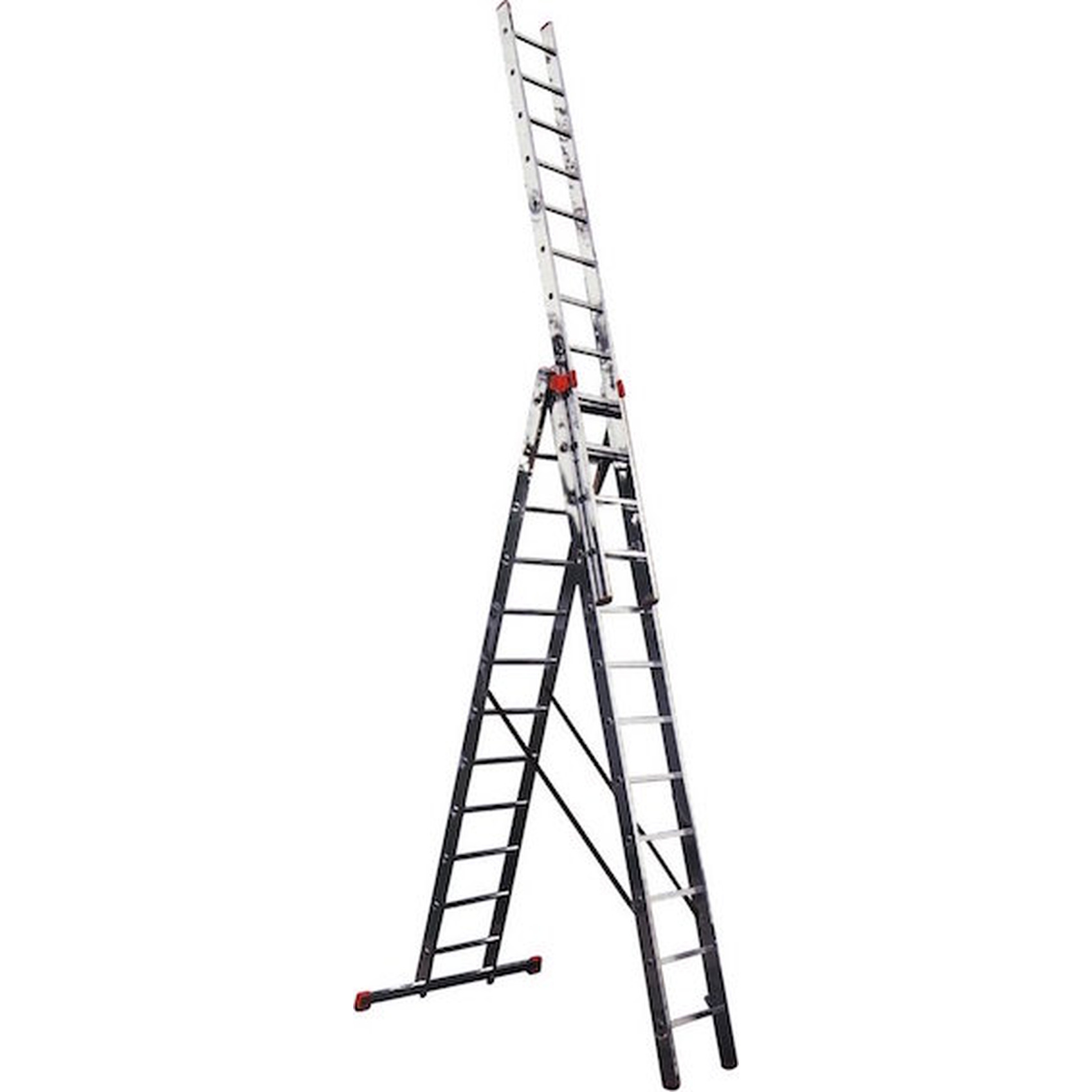 Лестница трехсекционная Krause Tribilo Monte 3*10 с дополнительной функцией 129765 универсальная лестница krause tribilo 3x10 ступеней с доп функцией арт 129765