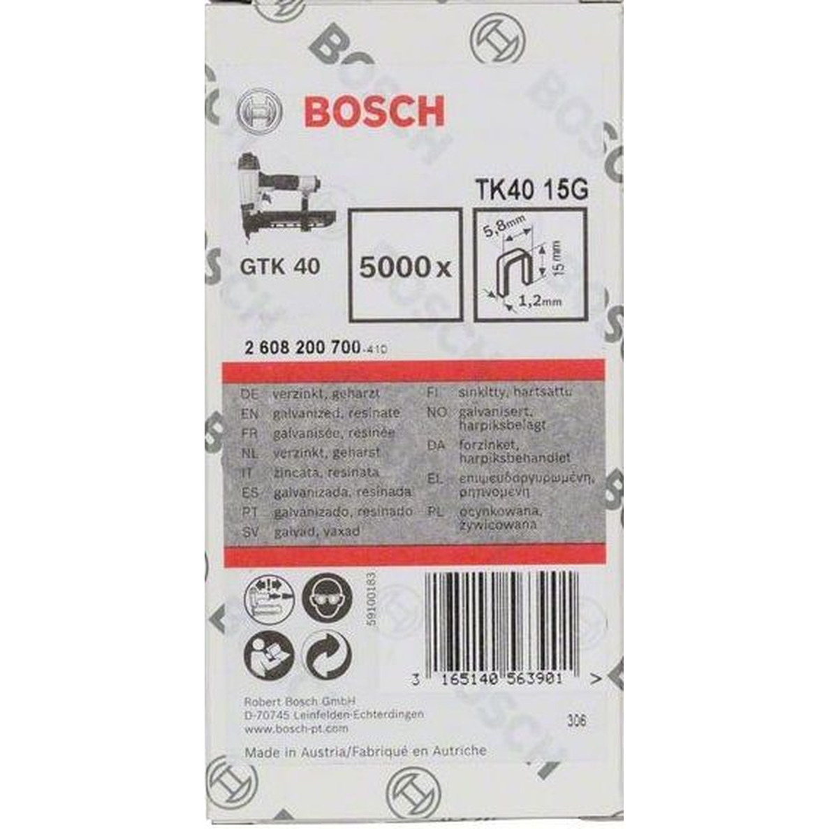 Скобы Bosch (для GTK 40) 2608200700